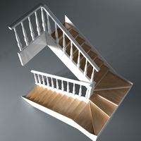 Wooden Stairs 3D Model
