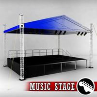 Music stage platform scaffolding 3D Model