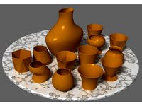 Water Glasses Set (12 different glasses and 1 pitcher) by Nonsolo3D