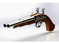 Horizontal Dual Barrel Flintlock Pistols by fergal_kelly