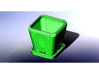 Rounded and Tapered Rectangular Planter (Includes Pot and Base Plate) by REX647