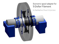 Economic 5DollarFilament spool adapter for RepRapGuru Prusa i3 v2 by ransoing