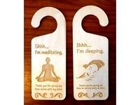 Laser Cut Double Sided Wooden Doorknob Hanger by pamelafox