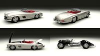 Fully Modelled Mercedes 300SL Roadster 3D Model