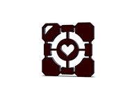 Companion Cube 2D Keychain by 2c2know