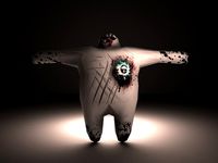 Dark Baymax lowpoly model 264 polys 3D Model