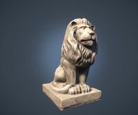 Lion Statue lowpoly 3D Model