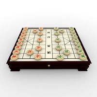 Chiness Chess - Xiangqi with table 3D Model