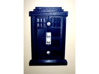 Tardis Light Switch Plate by wabbitguy