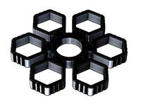 Fidget Hand Sixtuple Spinner with 6xM14 hex nuts by Inertie_3D