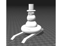 Skiing snowman by mecenate