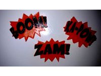 Comic Book fighting word Fridge Magnets by jheaney1