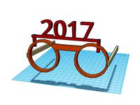 Happy new year quick 2017 glasses stickon by squiqui