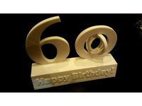 Happy 60th Birthday Sculpture with gyroscope by dougb1010
