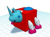 #3DBlockZoo Carl The Rhiono by 3dMakernoob