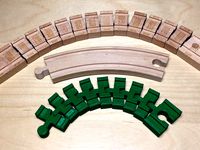 Parametric segmented track compatible with standard wooden train track by ex-nerd