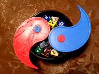 Red/Blue Yin-Yang MTG Dice Box by juglaz