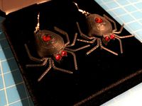 Spider Set - Earrings (5mm body gem and 3mm eyes) by CJonesBuild