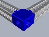 Corner 2 ways extrusion aluminium 20x20 (2020) by yazz