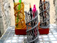 Double Helix Pencil Holder by pmoews