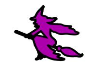 Witch On A Broom Refrigerator Magnet - Halloween by wslab