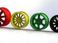 1/10th Scale R/C Wheels for 12mm hex, 4 different models by DimensionStudios