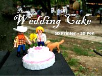 Plastic Wedding Cake = 3D Printed + 3D Pen by Eunny