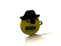 Pirate Smiley keychain by puneeth