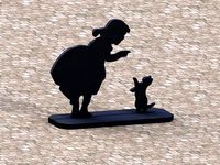 Silhoutte of CAT and Girl by puneeth