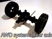 3D printed RC truck V3: Single rear axle(Single wheels setup) by MrCrankyface