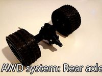 3D printed RC truck V3: Single rear axle(Dual wheels setup) by MrCrankyface