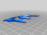 3 D printable World map, excluding Antartica. by blouwagie