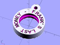 Custom coin keyring with text by magonegro