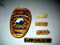police shield and collar brass by caj