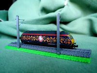 N scale Code 70 track 172mm length with modular bed and dam  by cyrusdreams