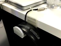 Desk headphone holder w/ integrated cable holder by mikeliss