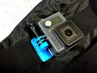 The connector of GoPro on a bag by Eunny