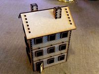 Modular 28 mm Laser cut brick house with three floors by Yngel