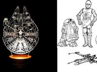 Stand and light Star Wars, Millenium, droid,... by xoxu