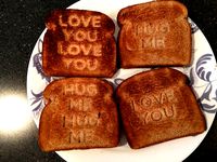 Conversation Toast - Love You - Hug Me - Valentine's Day by Technobly