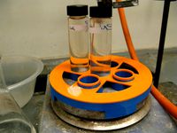 Vial holder for stirring multiple vials on lab stirrer/hotplate by plymdiver