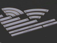 Star Wars X-Wing Movement Templates by helagak