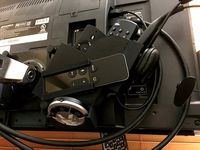 Monitor bracket remote holder and headset charger by davidgewirtz