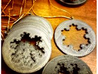 Slice of Koch Snowflake Christmas bauble by ecafruoy