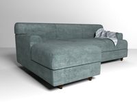 Velvet fabric sofa 3D Model
