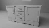White bookcase 3D Model