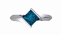 London Blue Topaz Princess Ring 3D Model