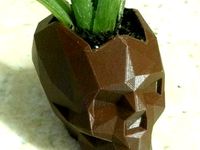 low poly skull planter by babith