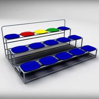 Stadium seating tribune small 3D Model
