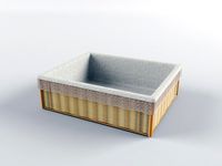 Basket with fabric and lace inlay 3D Model
